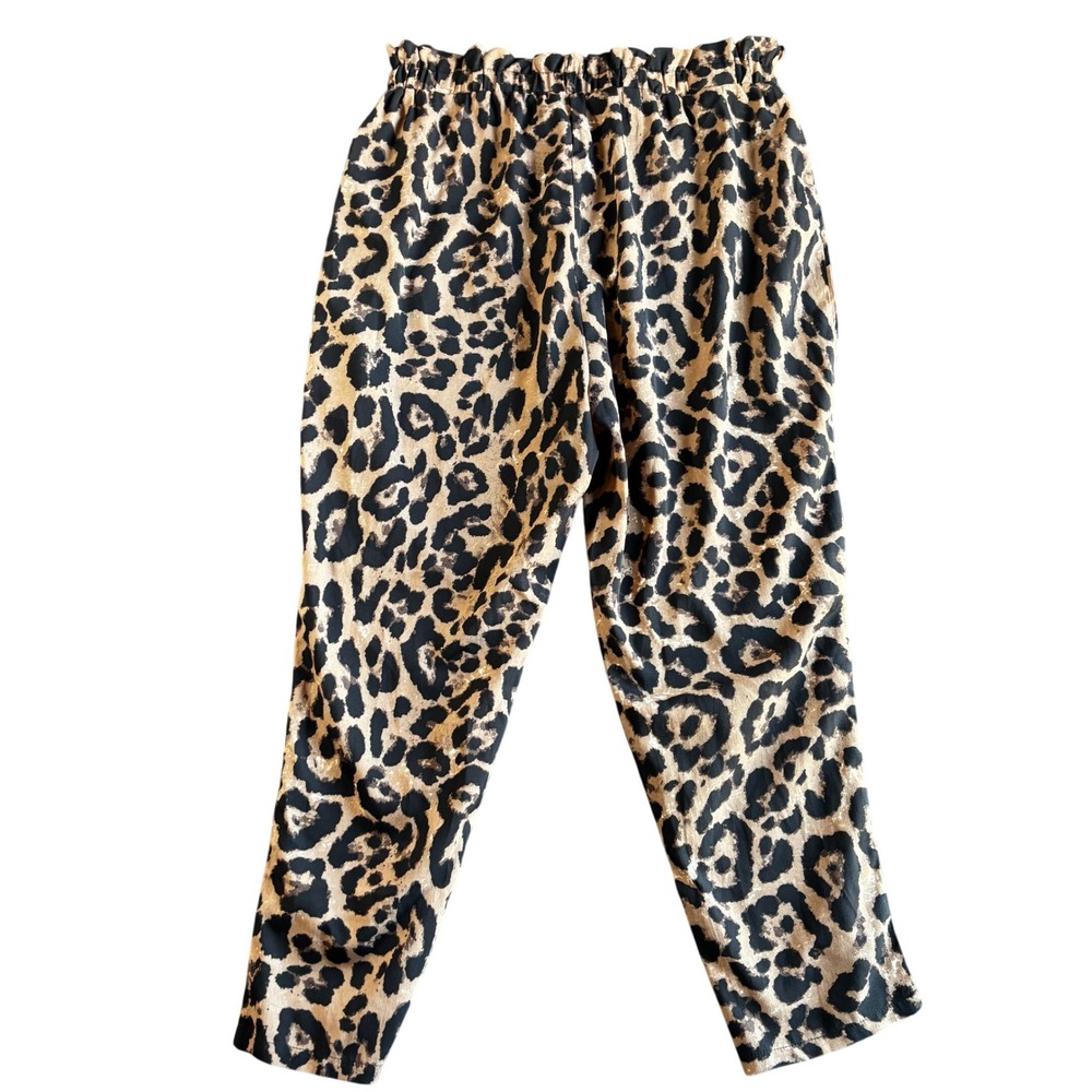 SHEIN‎ Curve Leopard Print High Waisted Elastic Waist Drawstring Pants Women 3XL